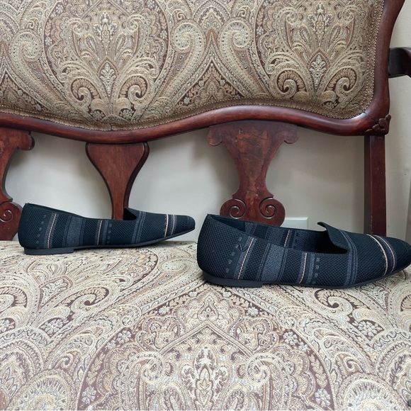 Vivaia Round Toe Striped Loafers Shoes Slip On Comfortable Washable Gray Size 8 - Picture 8 of 14